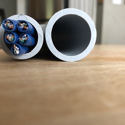 Five cat six cables in the three fourths inch conduit