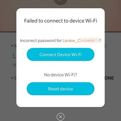 I'm connected, password for device was good, but app still tells me the password isn't.