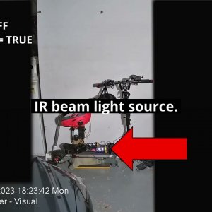 Are IR Beam sensors visible to a CCTV camera?